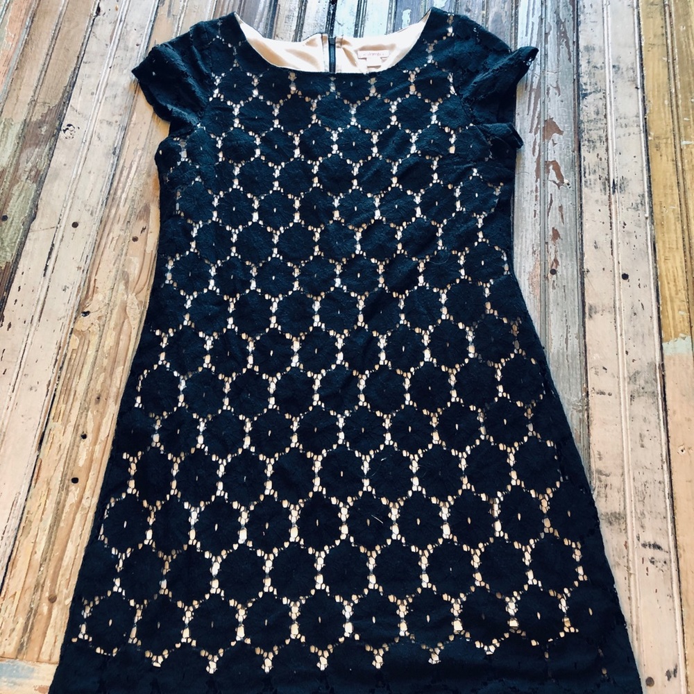Black lace mini dress